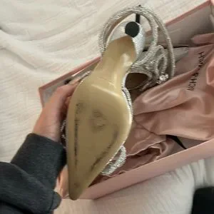 MACH & MACH | Shoes | Mach Mach Like New Silver Heels | Poshmark